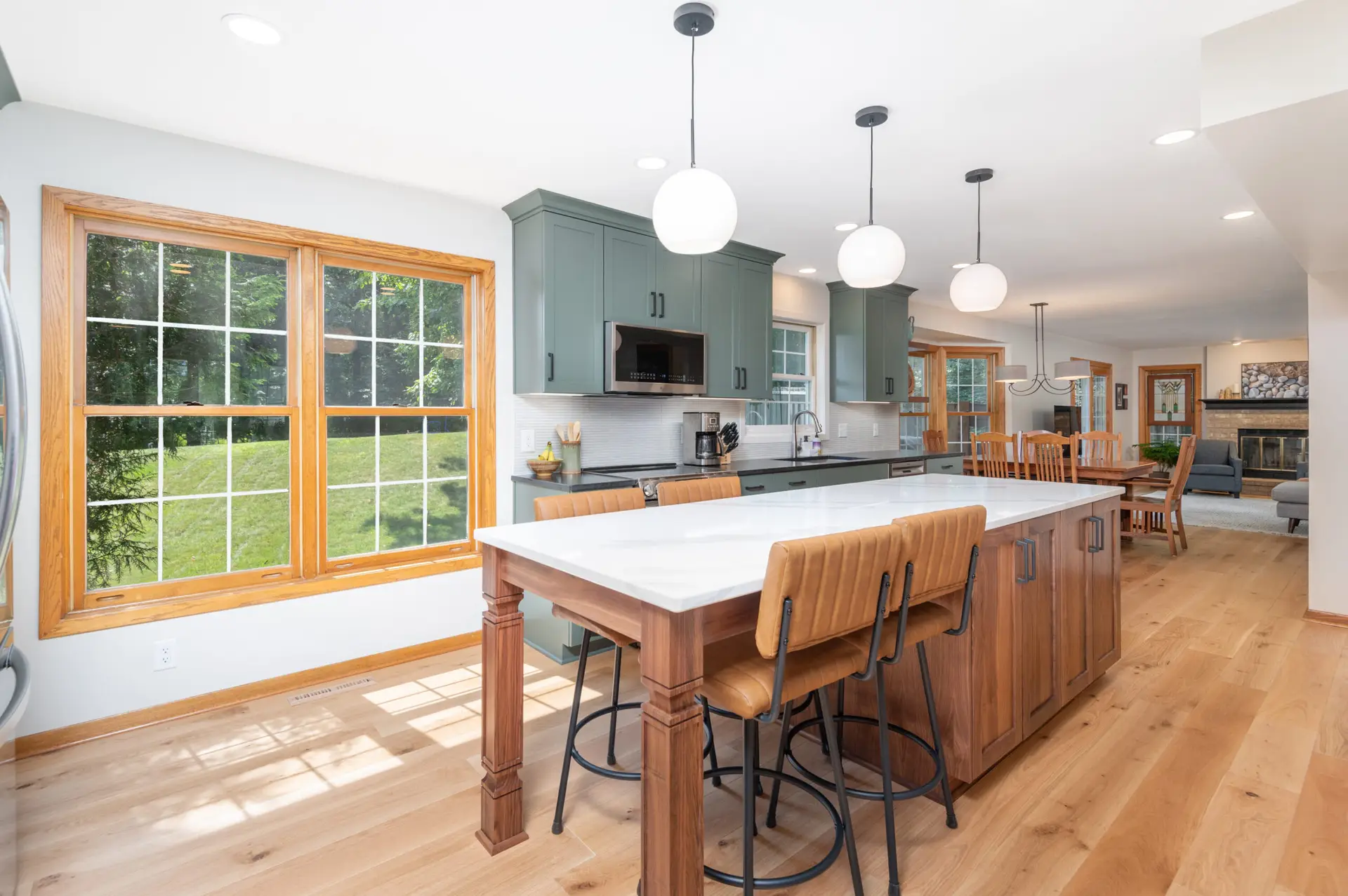 French Oak Lager engineered hardwood flooring installation in a modern home